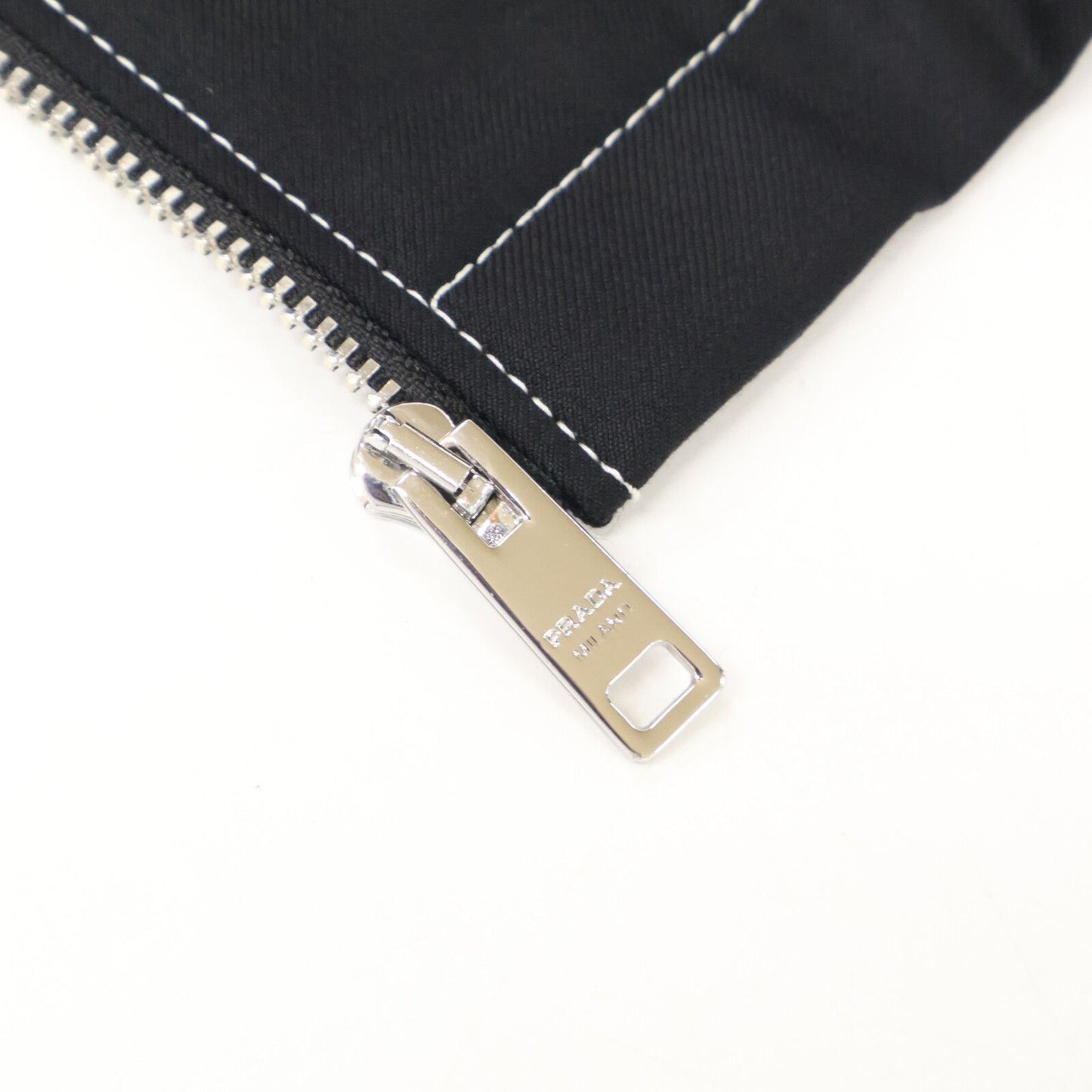 Prada Back Triangle White Stitch Wool Zip Up Jacket — view 7