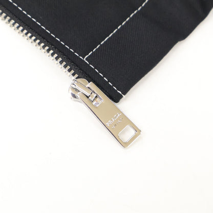 Prada Back Triangle White Stitch Wool Zip Up Jacket — view 7