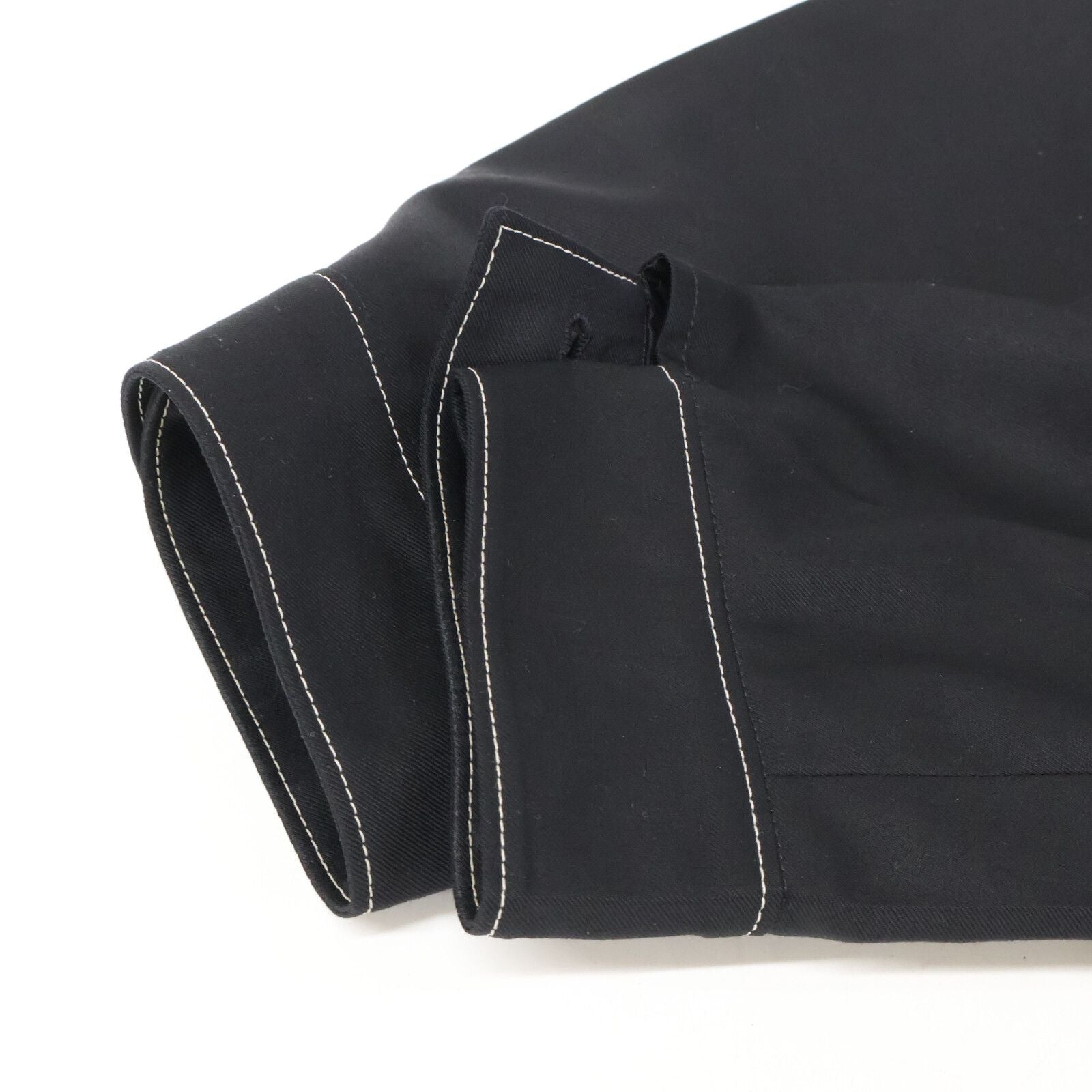 Prada Back Triangle White Stitch Wool Zip Up Jacket — view 8