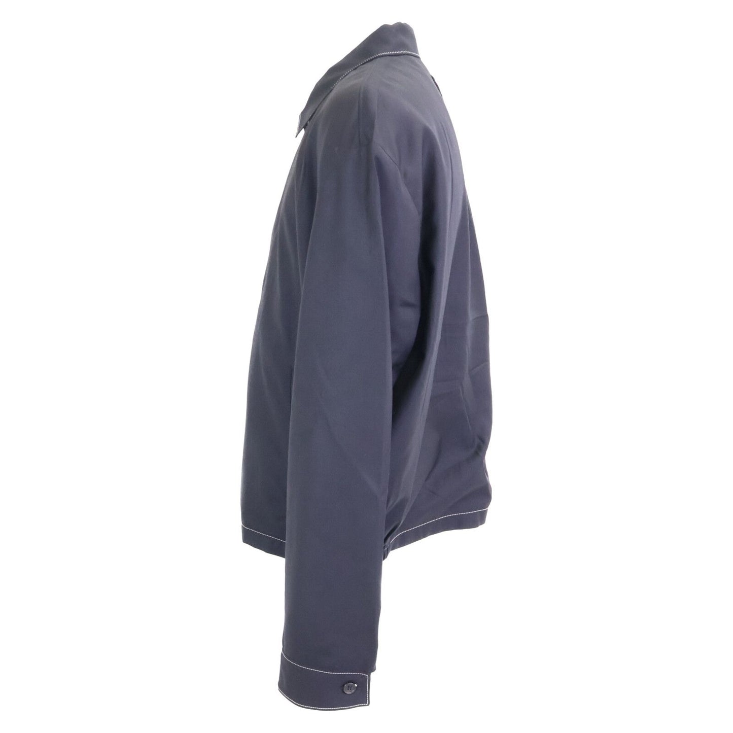 Prada Back Triangle White Stitch Wool Zip Up Jacket — view 2