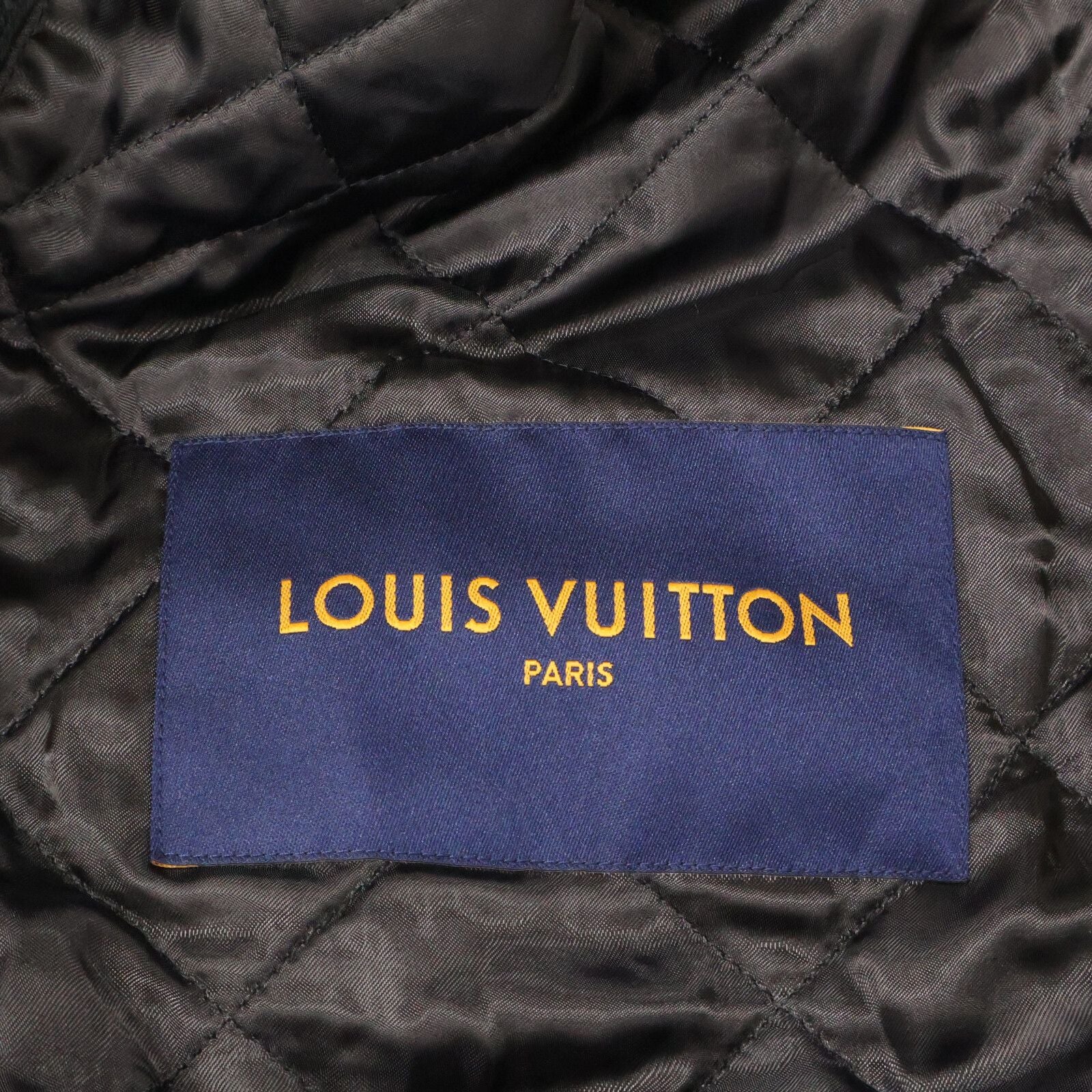 Louis Vuitton Virgil Avroam Leather Trim Wool African Spangle Varsity Jacket 46 — view 5
