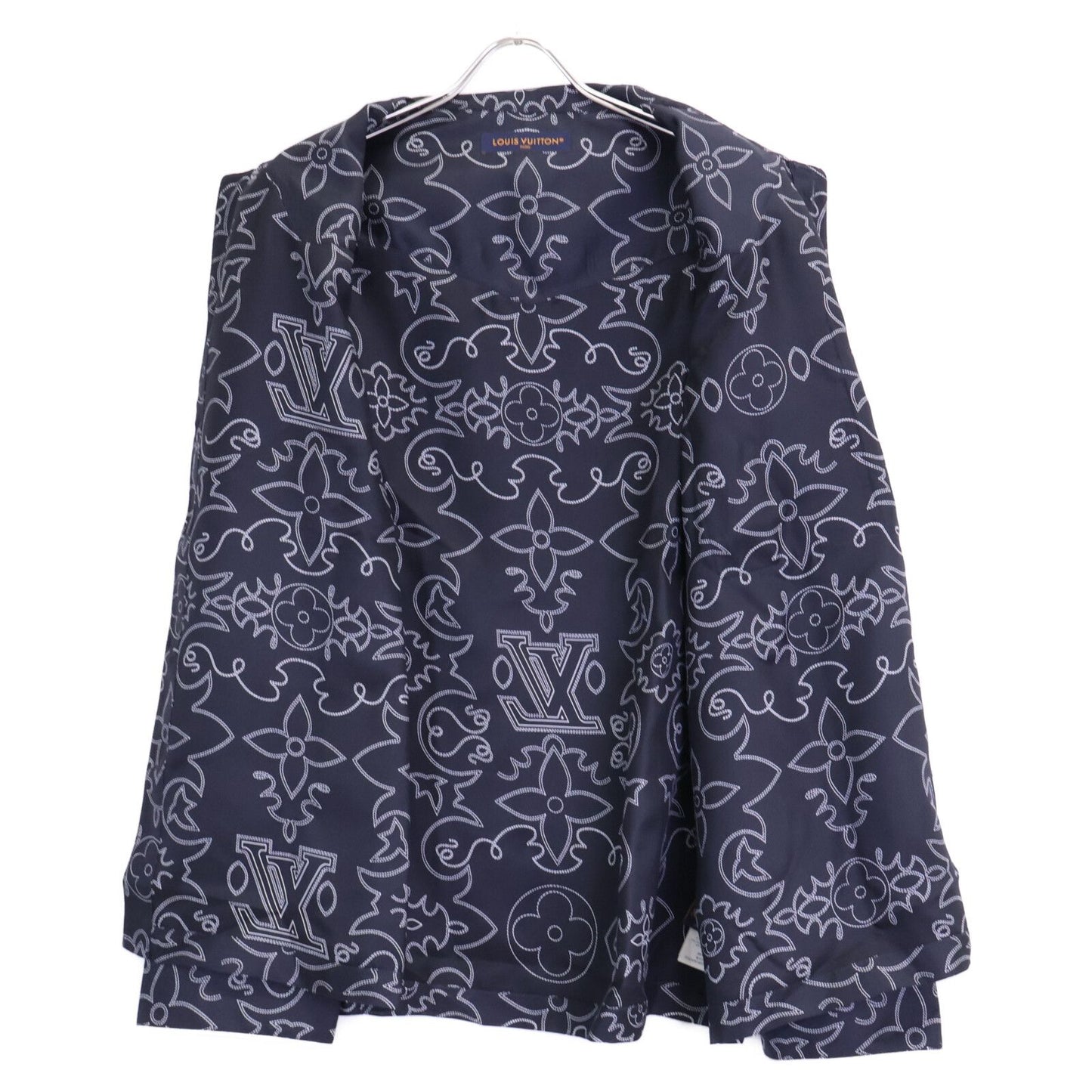 Louis Vuitton Similarly Mrr Printed Long Sleeve Silk Pajama Overshirt T-Shirt — view 3