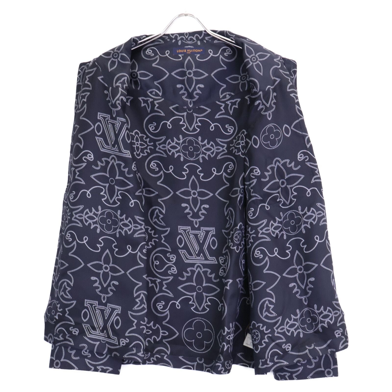Louis Vuitton Similarly Mrr Printed Long Sleeve Silk Pajama Overshirt T-Shirt — view 3
