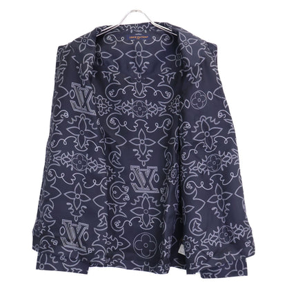 Louis Vuitton Similarly Mrr Printed Long Sleeve Silk Pajama Overshirt T-Shirt — view 3
