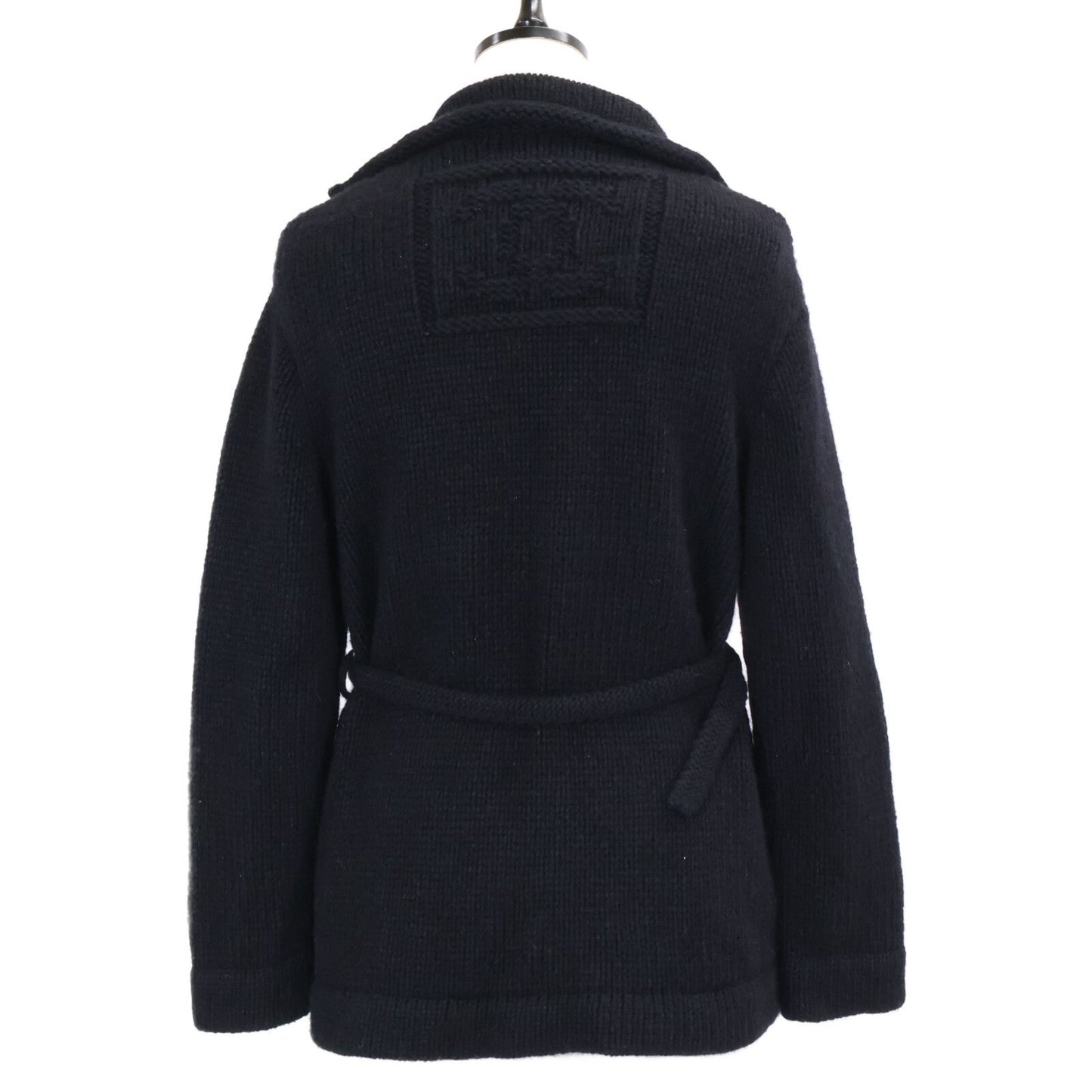 Chanel Pearl CC Logo with Belt Coco Button Cashmere Silk Cardigan Knit Jacket 34 — view 3