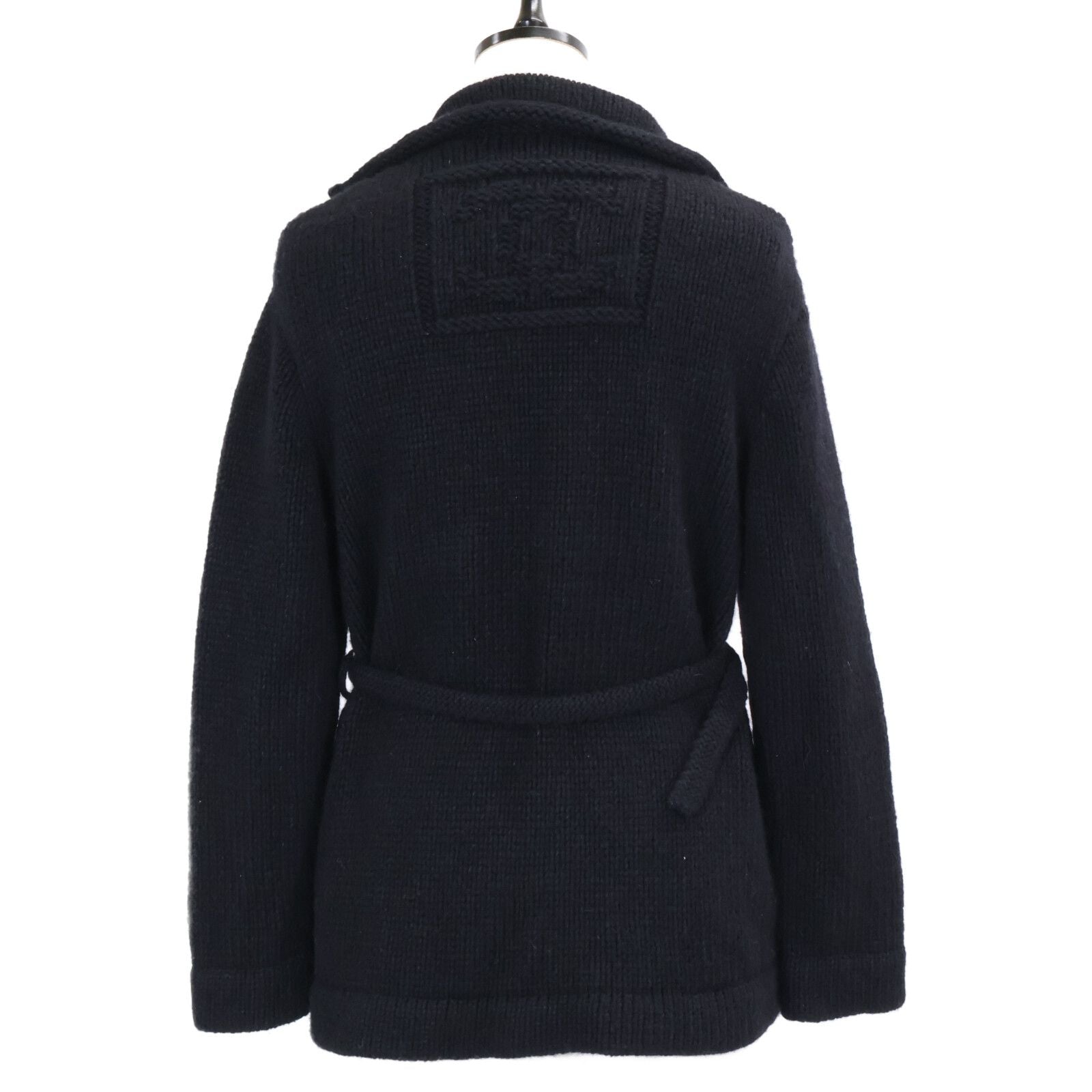 Chanel Pearl CC Logo with Belt Coco Button Cashmere Silk Cardigan Knit Jacket 34 — view 3