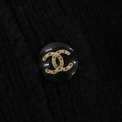Chanel Pearl CC Logo with Belt Coco Button Cashmere Silk Cardigan Knit Jacket 34 — view 9