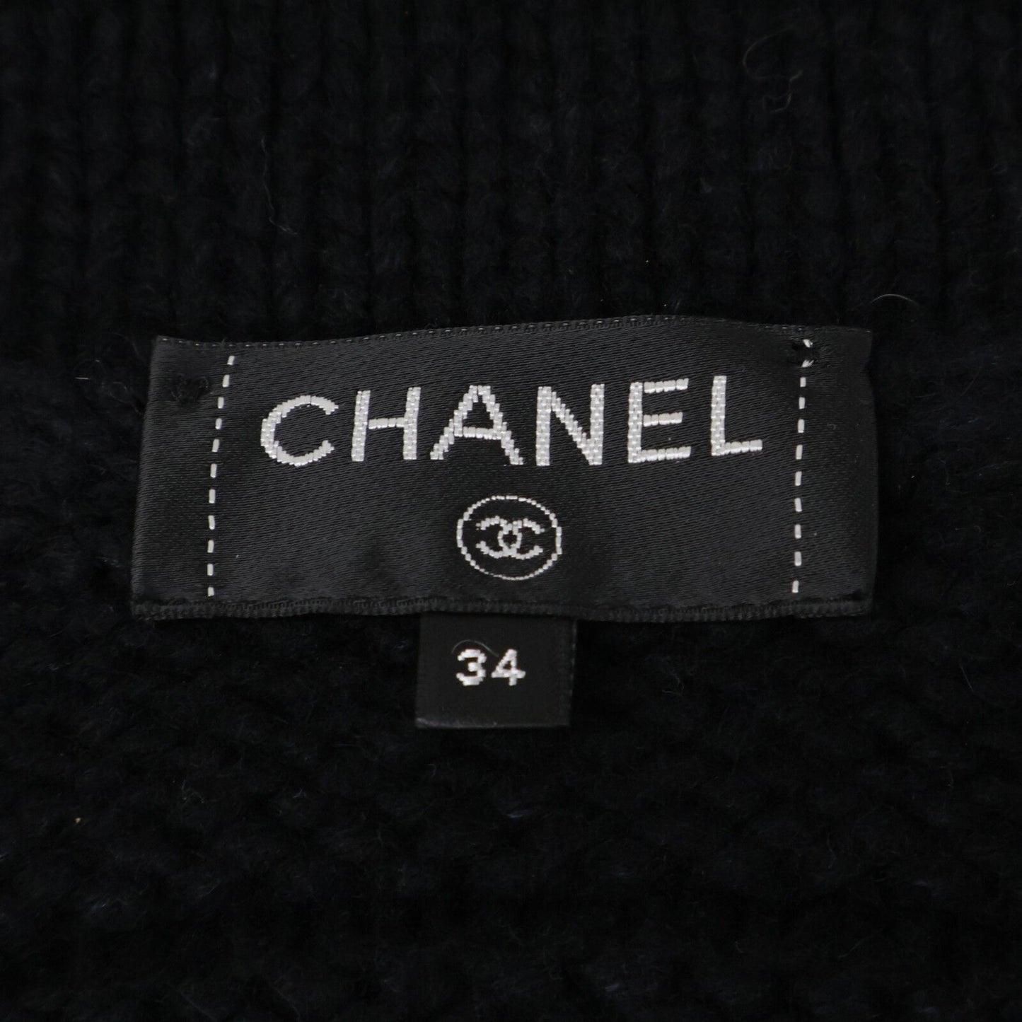 Chanel Pearl CC Logo with Belt Coco Button Cashmere Silk Cardigan Knit Jacket 34 — view 5