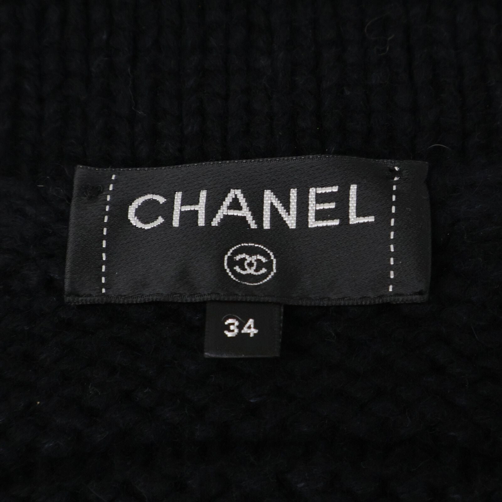Chanel Pearl CC Logo with Belt Coco Button Cashmere Silk Cardigan Knit Jacket 34 — view 5