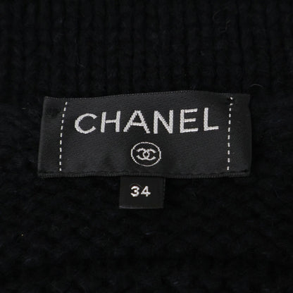 Chanel Pearl CC Logo with Belt Coco Button Cashmere Silk Cardigan Knit Jacket 34 — view 5