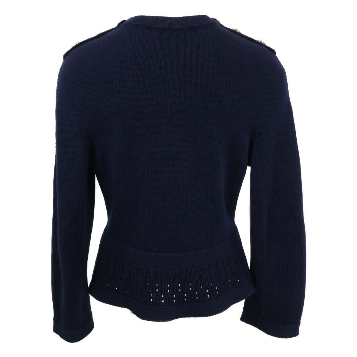 Chanel 21c CC Logo Button Peplum Knit Sweater 38 — view 2