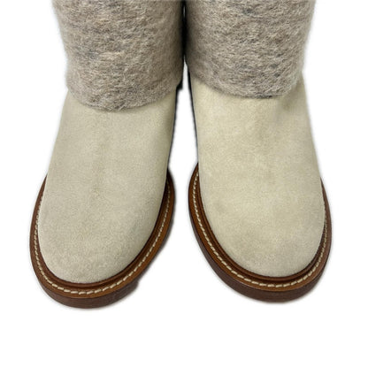 Chanel 14B CC Logo Wool Suede Contrast Boots 39C — view 7