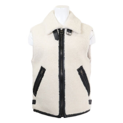 Dior Lambskin Shearling Fur Cashmere Knit Cut Replacement Vest