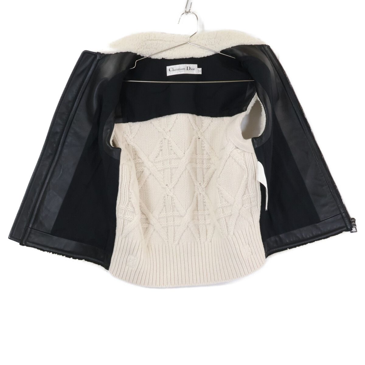 Dior Lambskin Shearling Fur Cashmere Knit Cut Replacement Vest — view 4