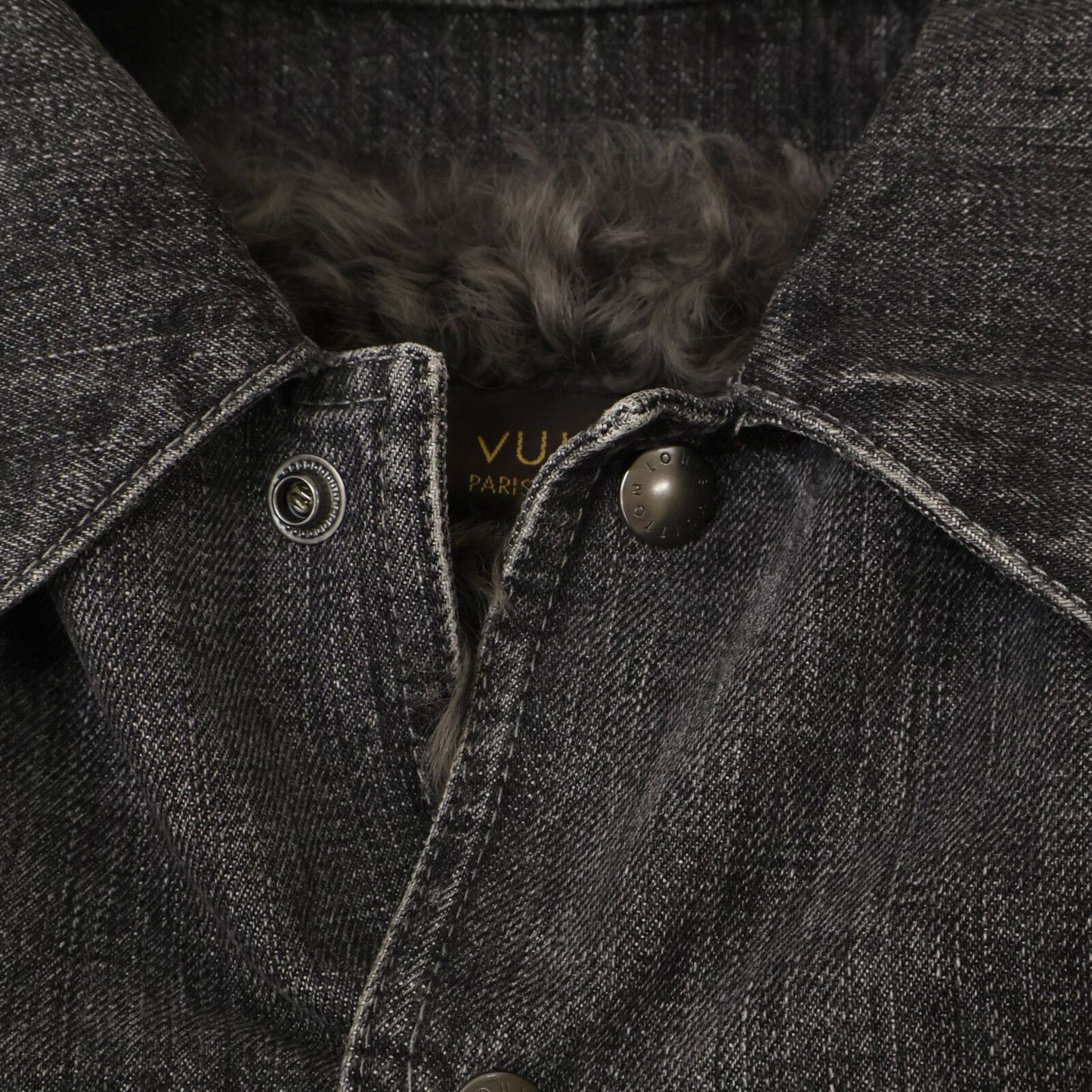 Louis Vuitton Shearling Denim Jacket 46 with Liner — view 7
