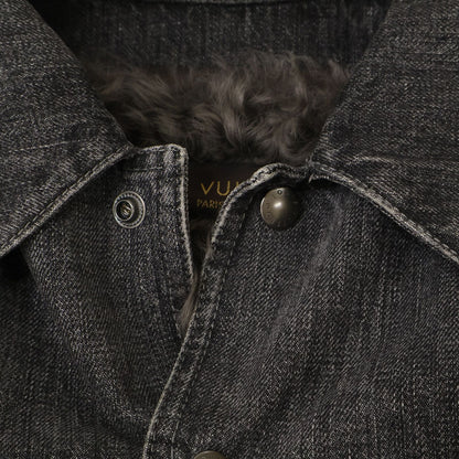 Louis Vuitton Shearling Denim Jacket 46 with Liner — view 7