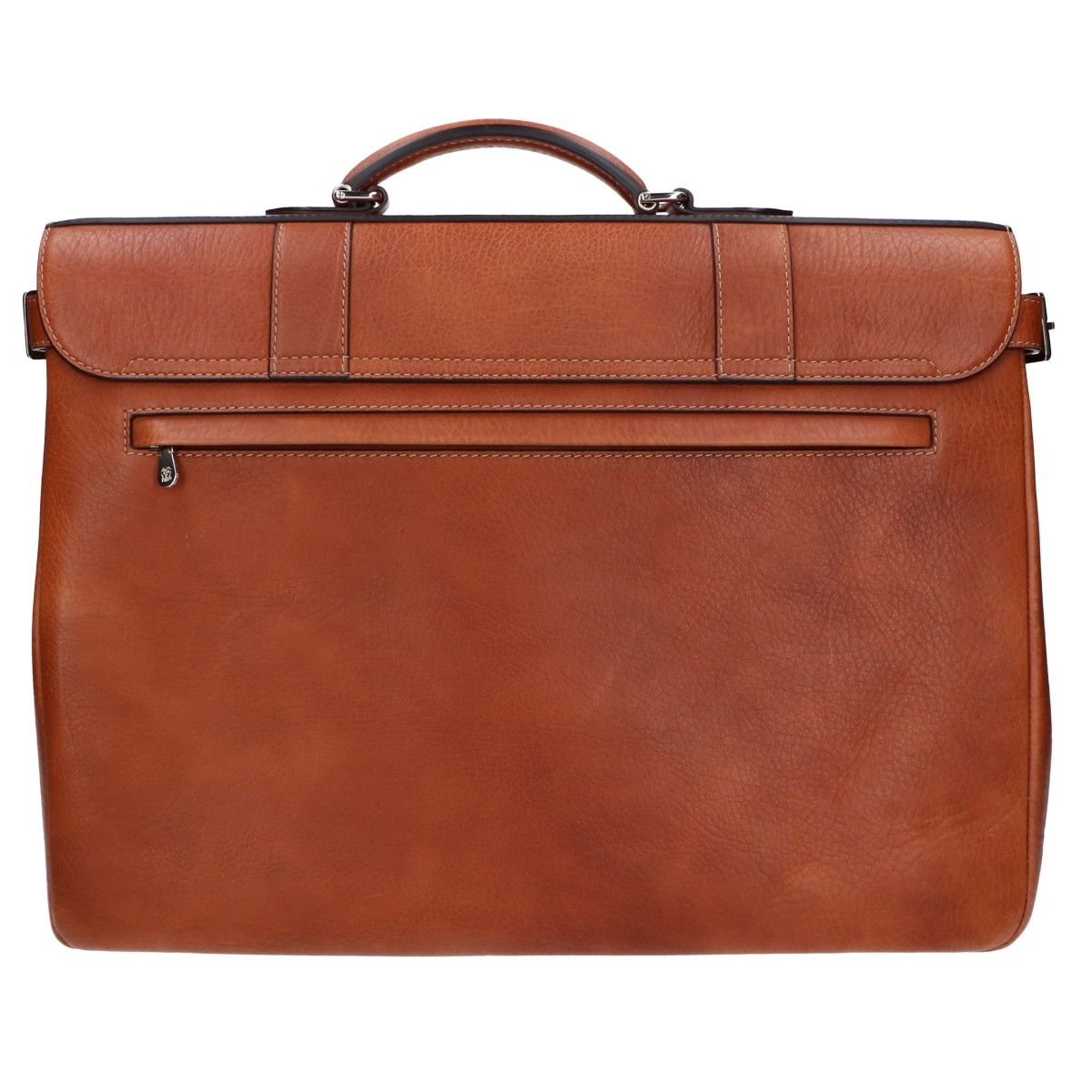 Brunello Cucinelli Gray Leather Briefcase Business — view 3