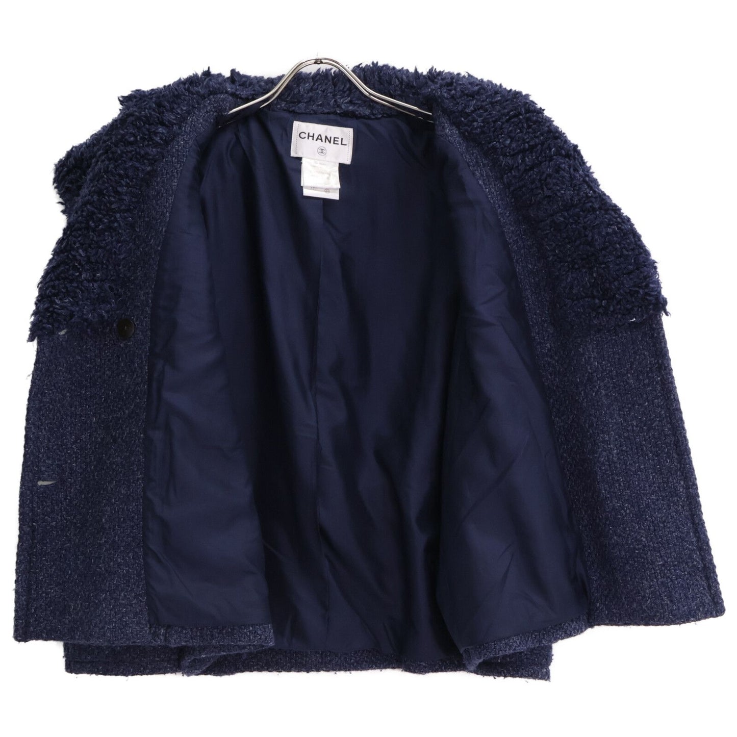 Chanel CC Logo Button Fleece Color Tweed Double Jacket 38 — view 4