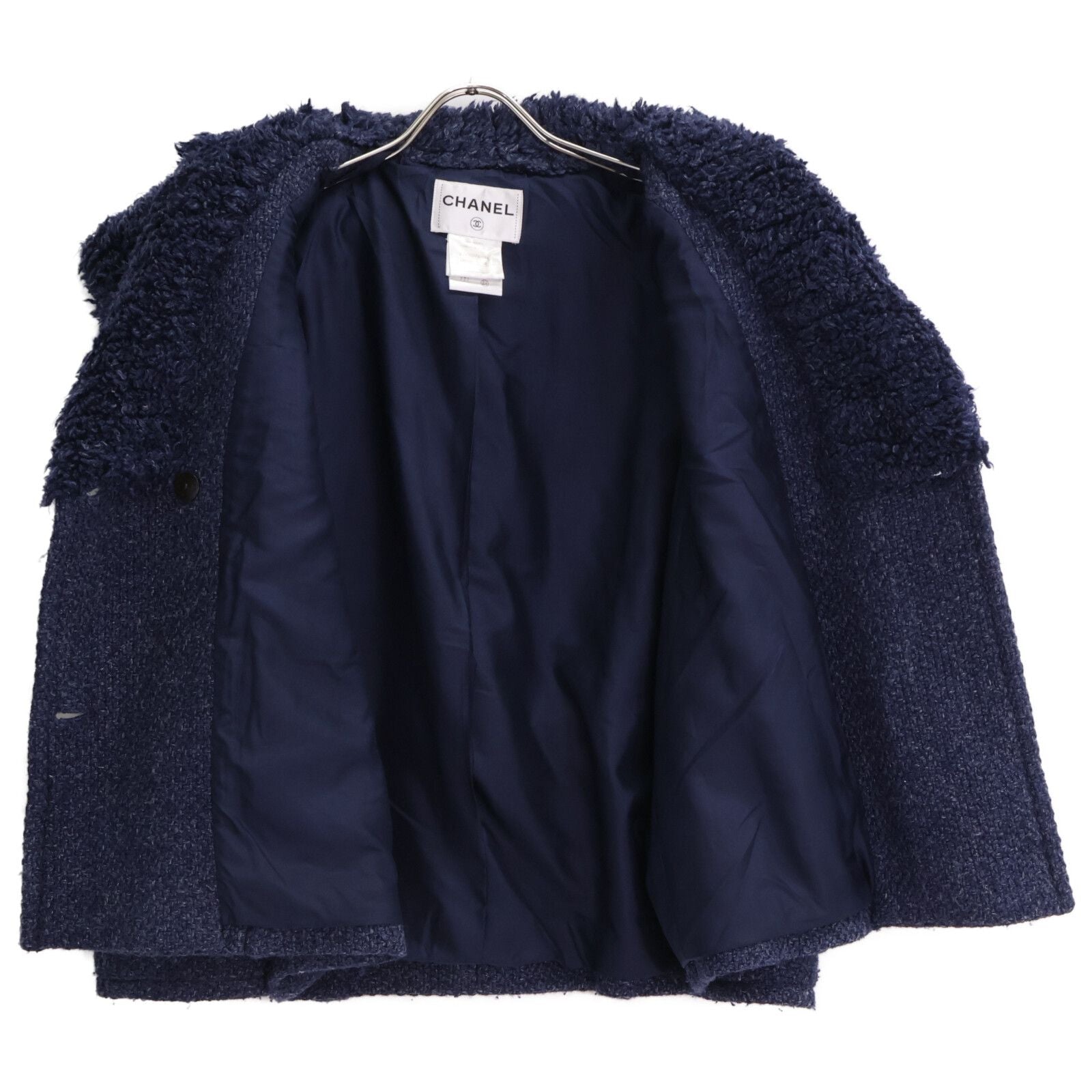 Chanel CC Logo Button Fleece Color Tweed Double Jacket 38 — view 4