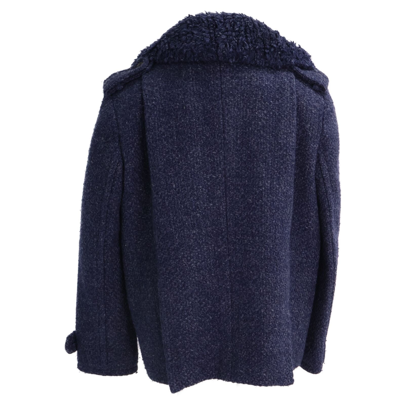 Chanel CC Logo Button Fleece Color Tweed Double Jacket 38 — view 3