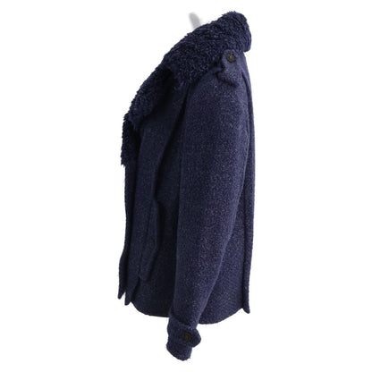 Chanel CC Logo Button Fleece Color Tweed Double Jacket 38 — view 2