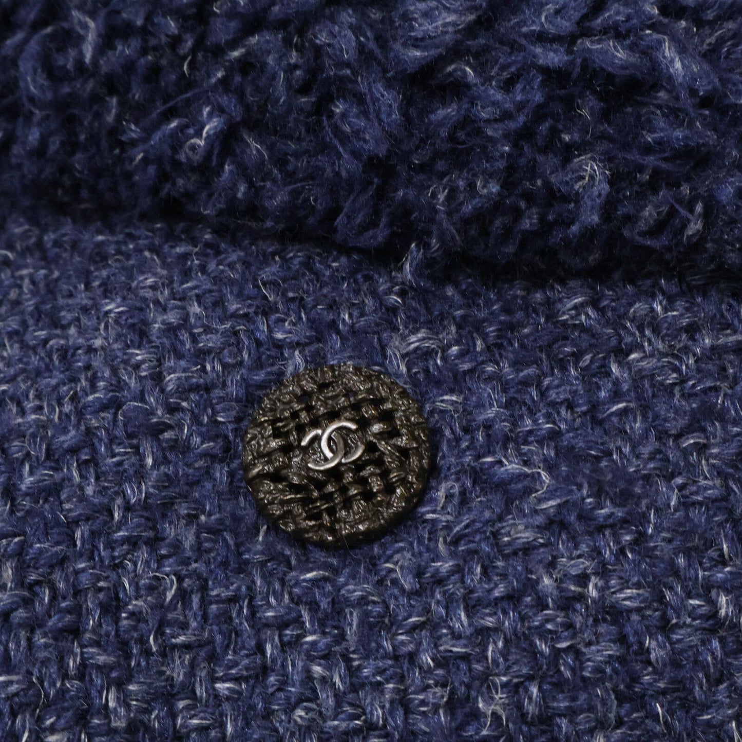Chanel CC Logo Button Fleece Color Tweed Double Jacket 38 — view 8