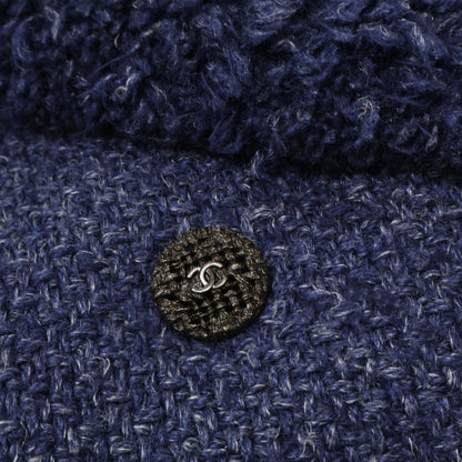 Chanel CC Logo Button Fleece Color Tweed Double Jacket 38 — view 8