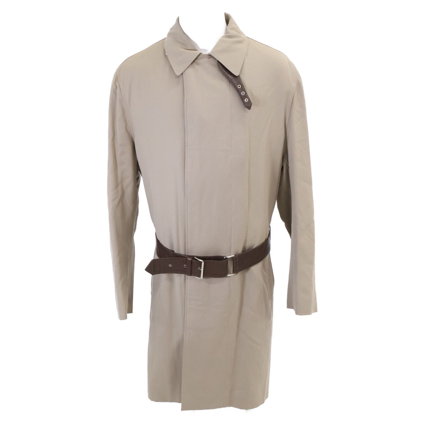 Hermes Wool Leather with Belt Trench 50