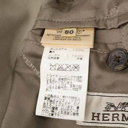 Hermes Wool Leather with Belt Trench 50 — view 6