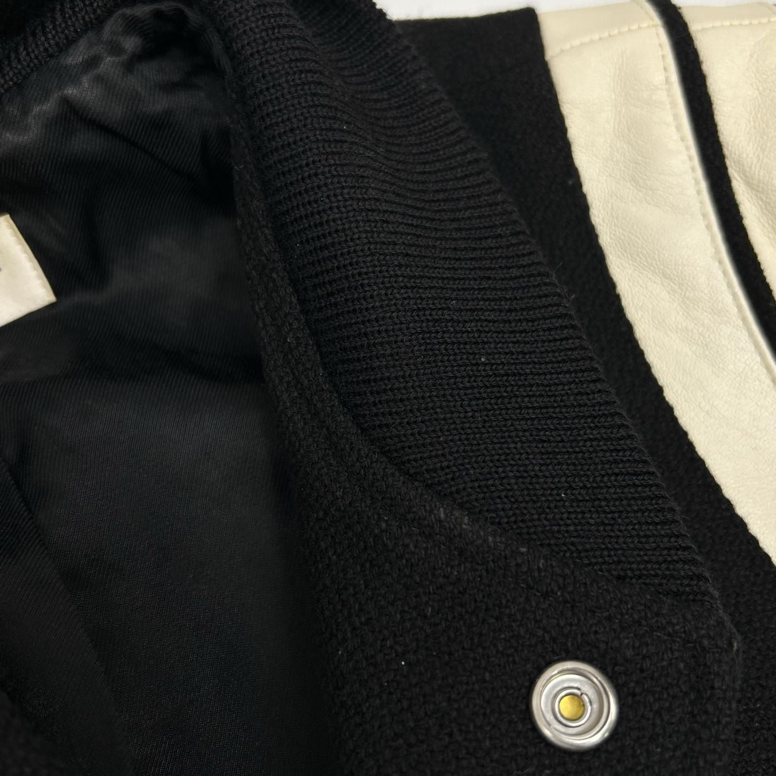 Saint Laurent Paris Leather Trim Teddy Jacket 44 — view 7