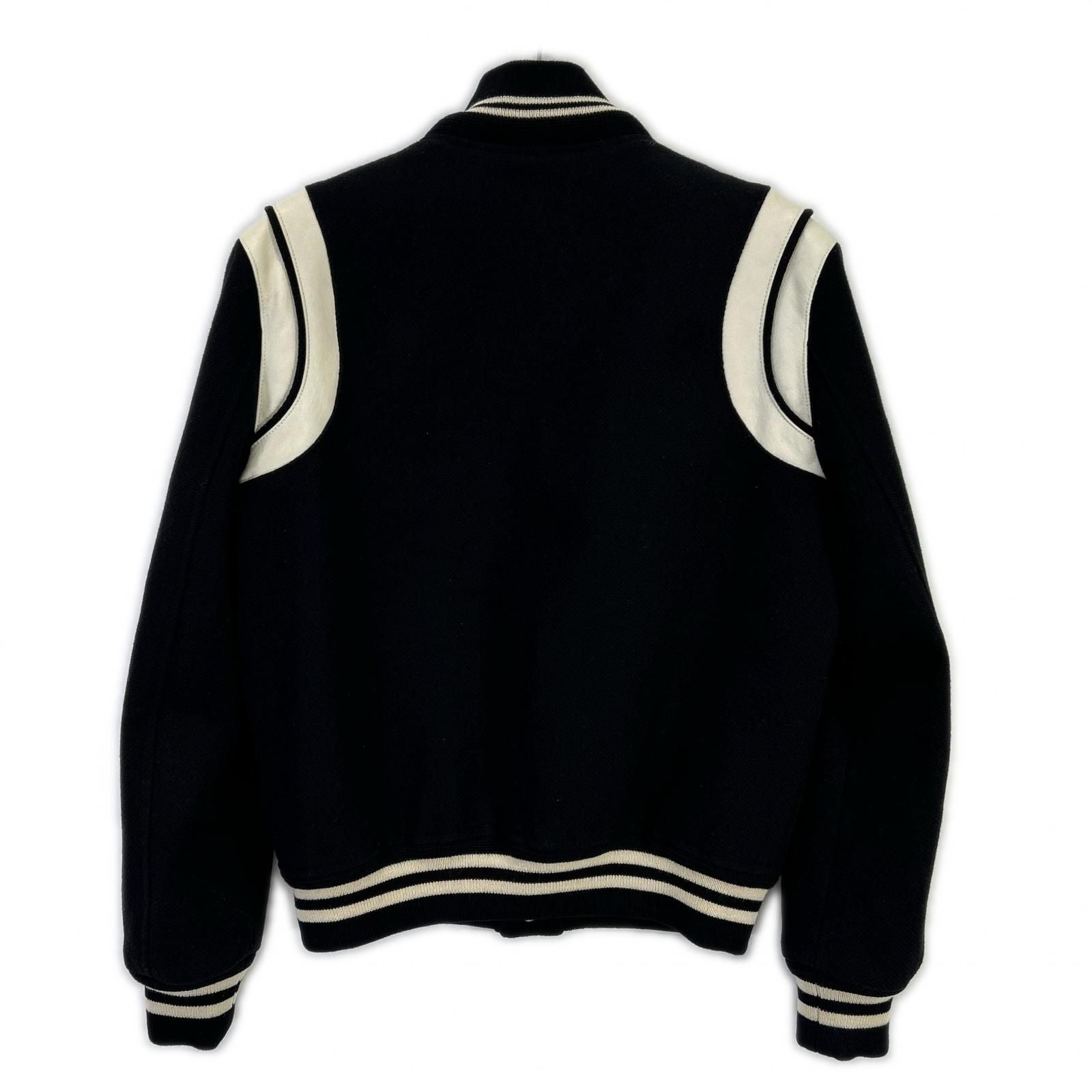 Saint Laurent Paris Leather Trim Teddy Jacket 44 — view 2