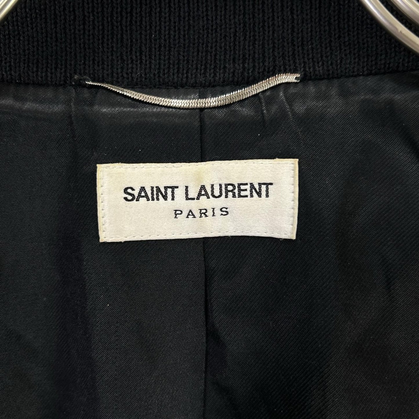 Saint Laurent Paris Leather Trim Teddy Jacket 44 — view 3