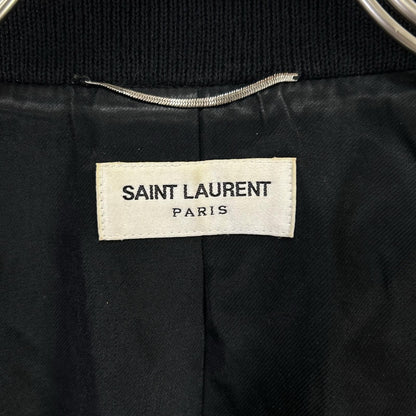 Saint Laurent Paris Leather Trim Teddy Jacket 44 — view 3