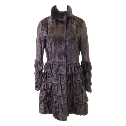 Fendi Calf Hair Lamb Mink Coat 38