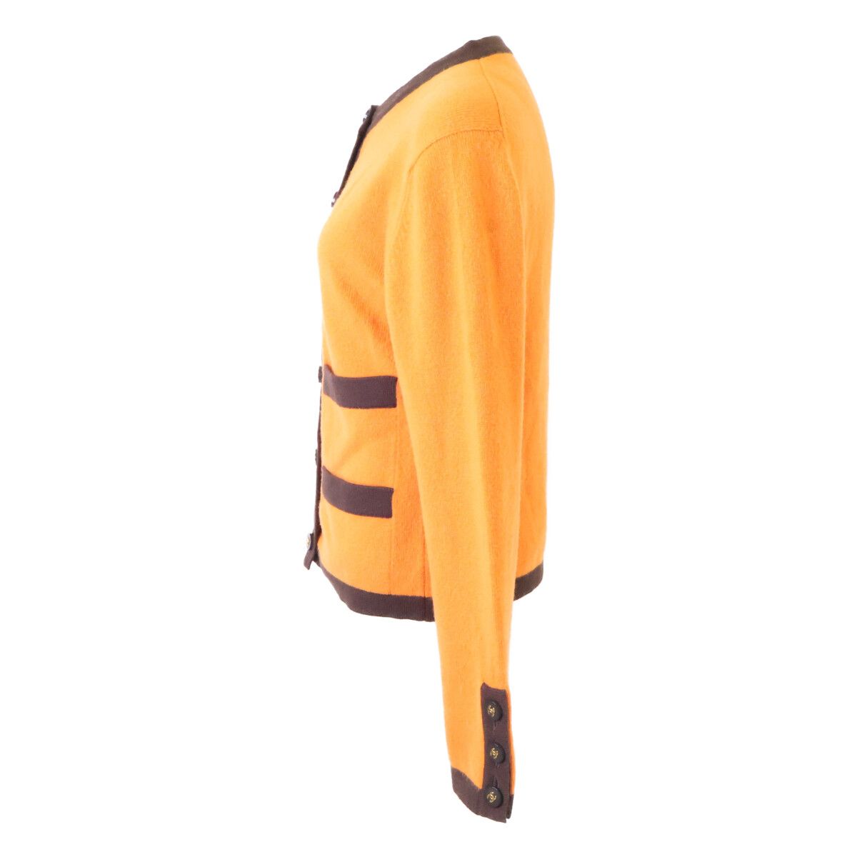 Chanel Cashmere 100 CC Logo Button Cardigan 38 — view 2