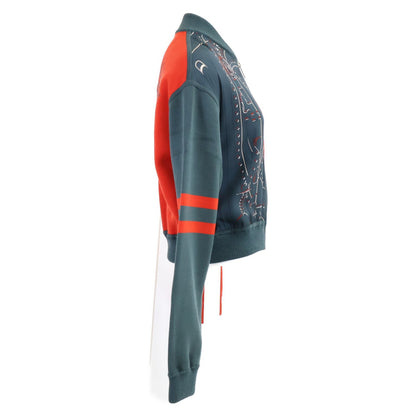 Hermes 2 DO Grand Tralala Gran Turalara Twillay Nu Silk Mixed Zip Up Jacket 36 — view 2