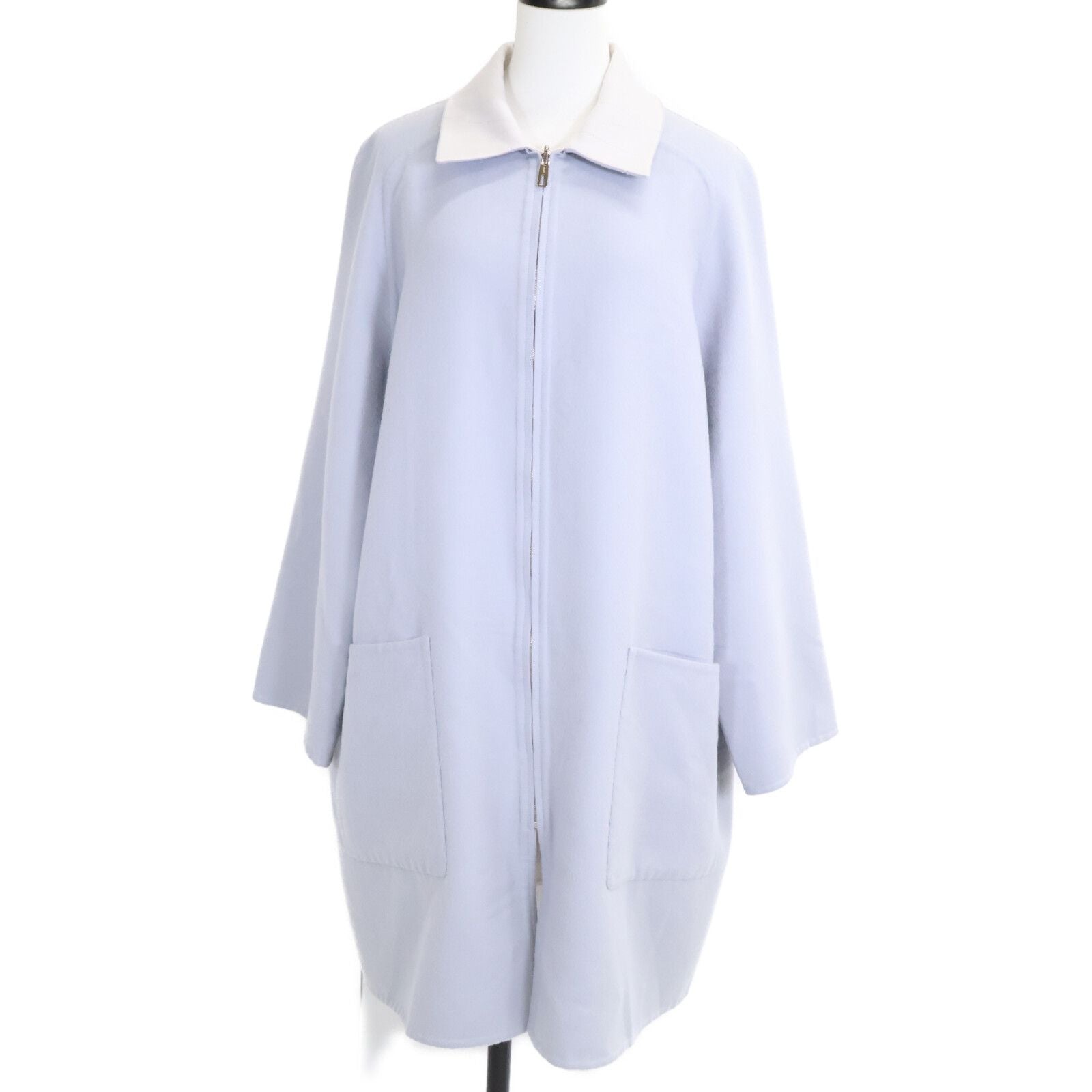 Hermes Double Face Cashmere Zip Coat 36