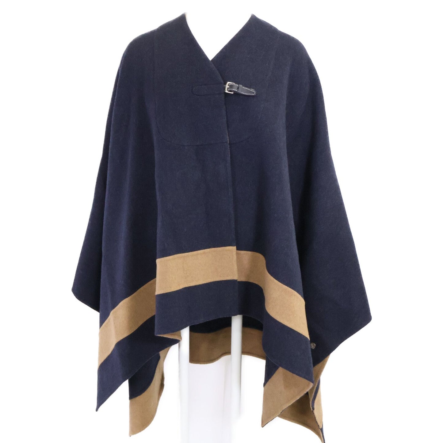 Hermes Front Belt Cashmere Poncho Cape 38
