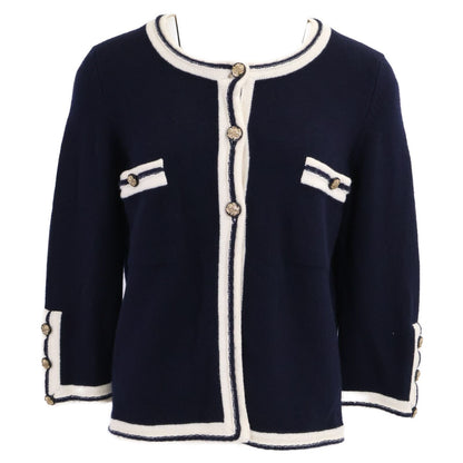 Chanel CC Logo Lion Button Cashmere Knit Cardigan 38