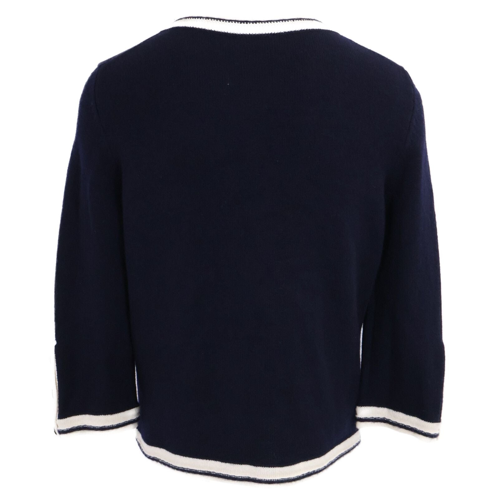 Chanel CC Logo Lion Button Cashmere Knit Cardigan 38 — view 3