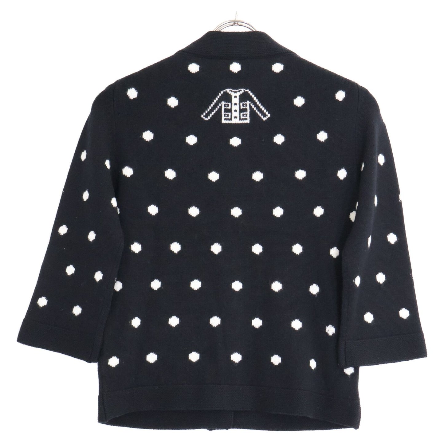 Chanel Dot Pattern Cashmere Knit Cardigan 36 — view 2