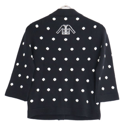 Chanel Dot Pattern Cashmere Knit Cardigan 36 — view 2