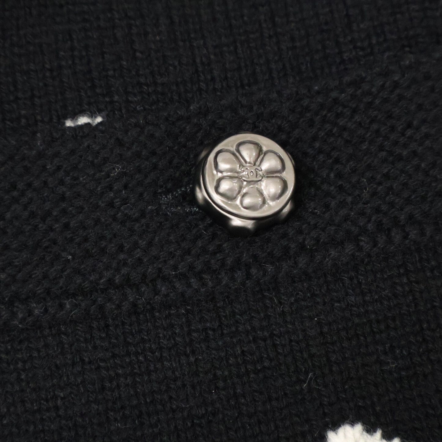 Chanel Dot Pattern Cashmere Knit Cardigan 36 — view 6