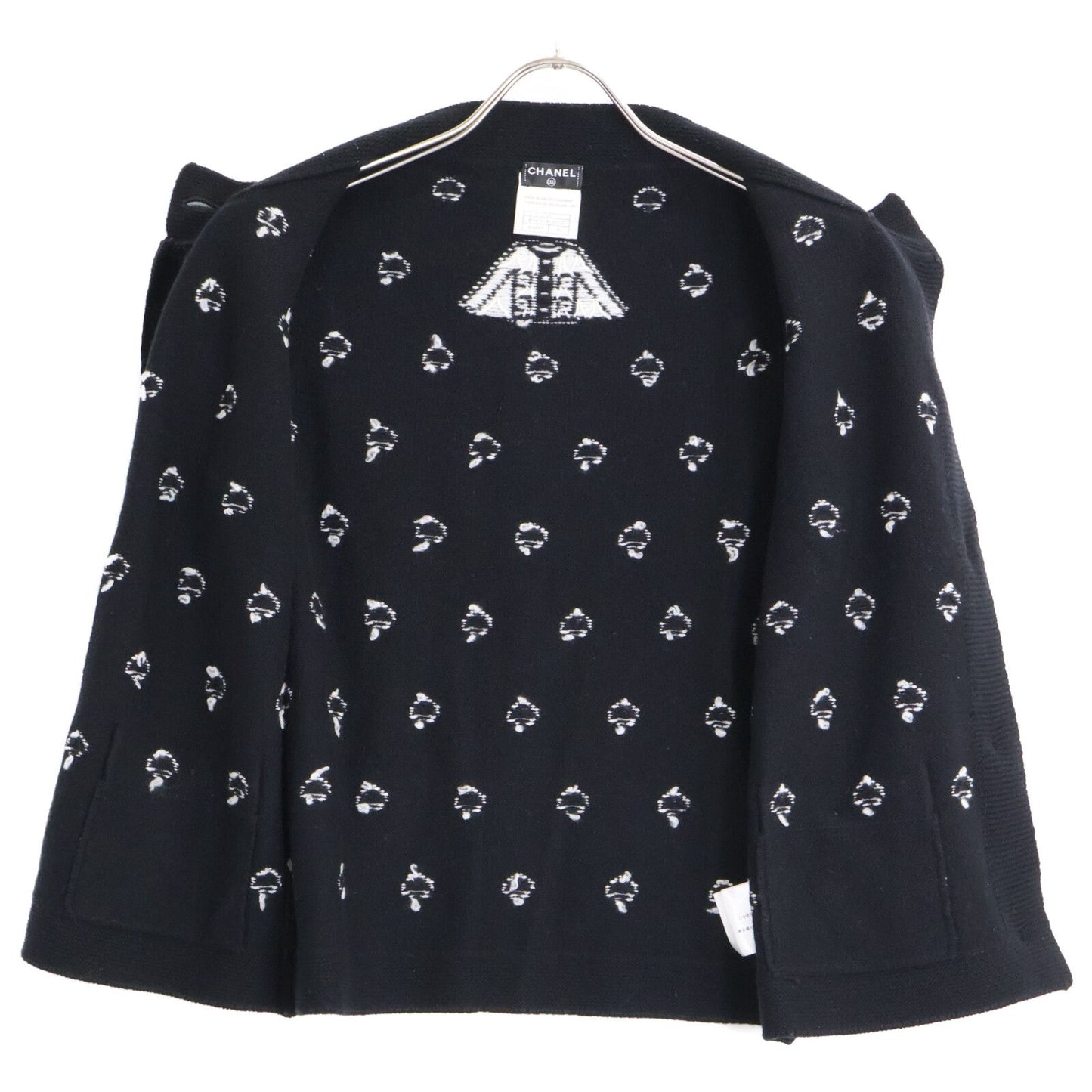 Chanel Dot Pattern Cashmere Knit Cardigan 36 — view 3