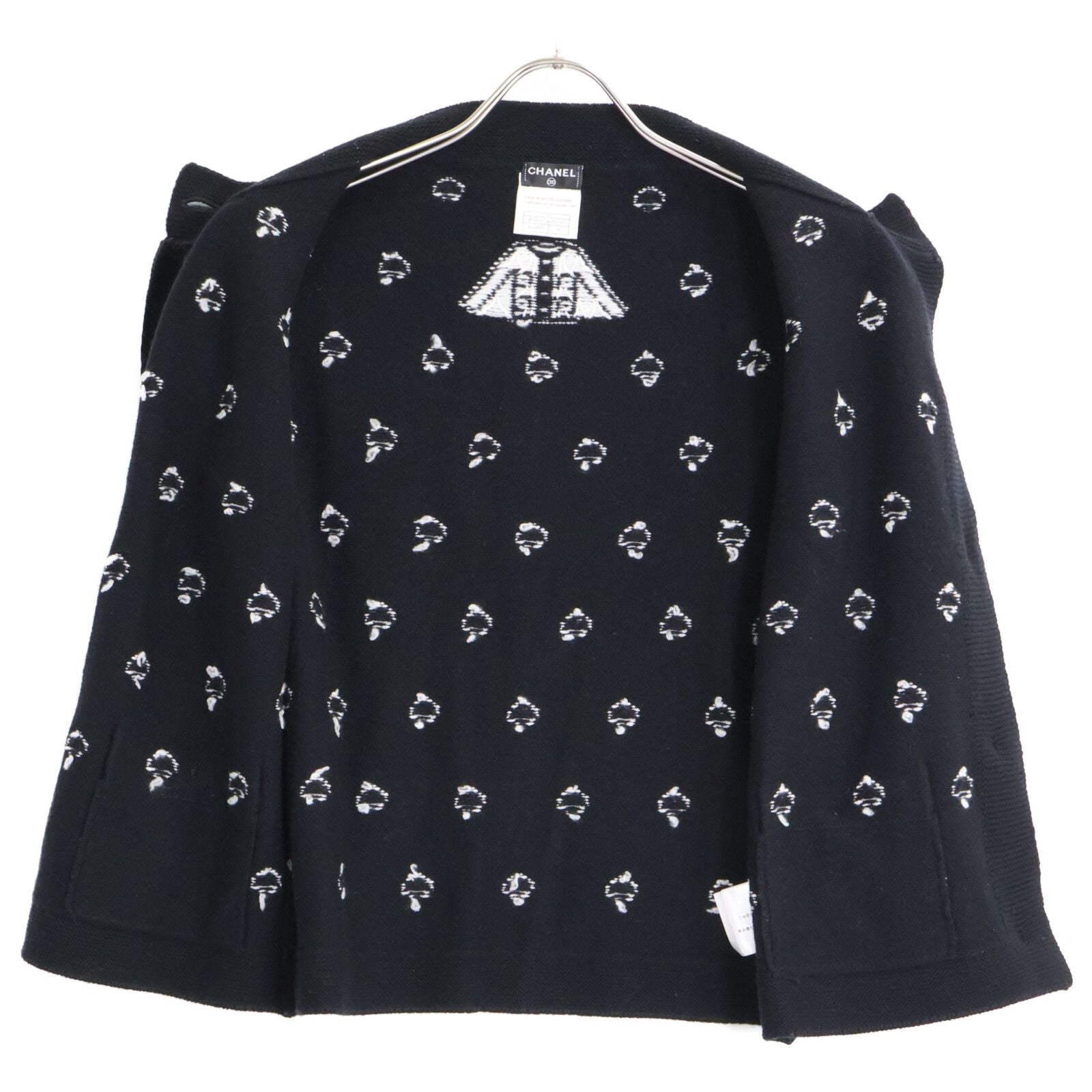 Chanel Dot Pattern Cashmere Knit Cardigan 36 — view 3