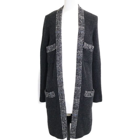 Chanel Cashmere Rib Knit Long Cardigan 38