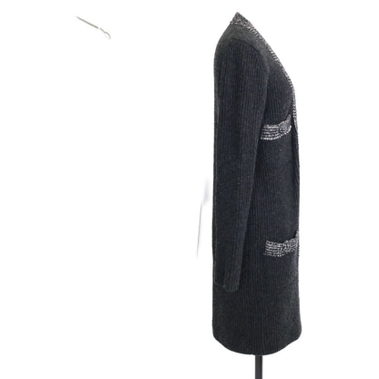 Chanel Cashmere Rib Knit Long Cardigan 38 — view 2