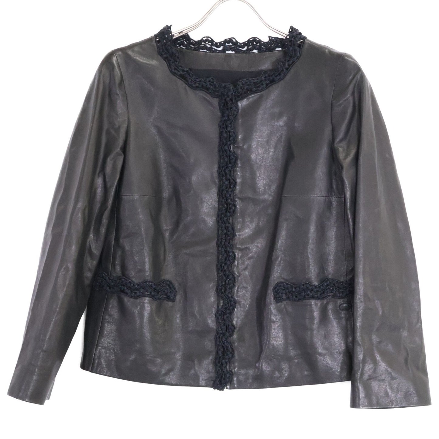 Chanel Lambskin Collarless Jacket 38