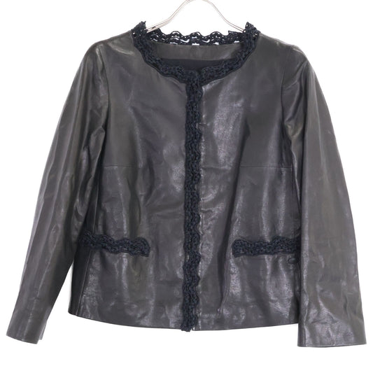 Chanel Lambskin Collarless Jacket 38