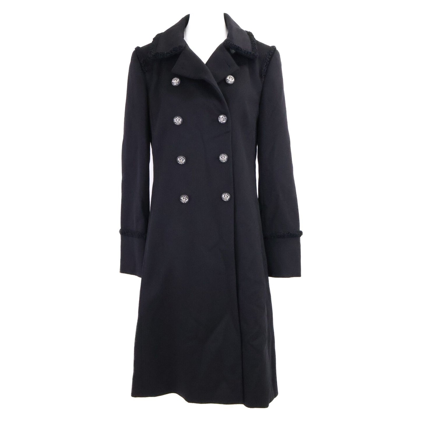 Chanel CC Logo Button Cashmere Double Breasted 38 Jacket